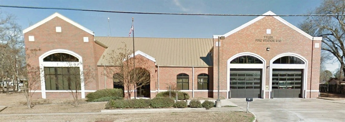 A large fire station facility